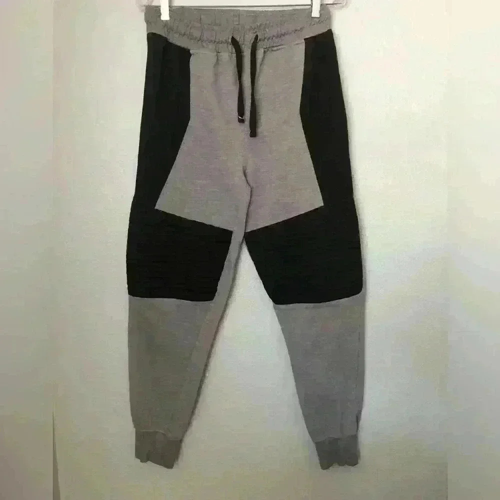 Vtg Phat Farm Gray Black Cuffed Sweat pants Joggers Waist String Medium